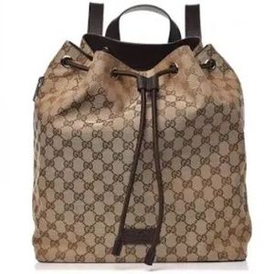 Gucci Drawstring Monogram Dark Brown 449175 (Sku 5215) Backpack